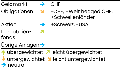 grafik aktuelle anlagestrategie